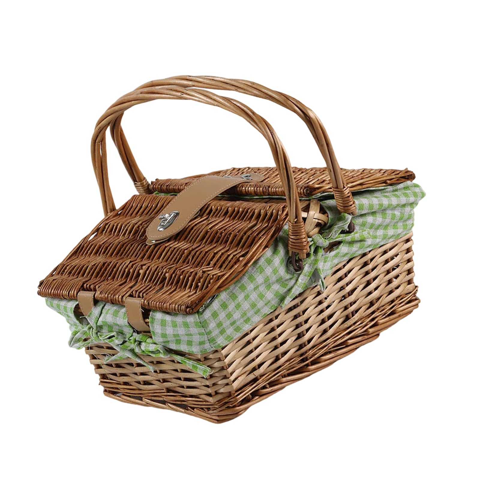 Jazuaiao Rattan Storage Basket with Handle Perfect for Picnics Organizing and Home Decoration Flexible Basket Planner