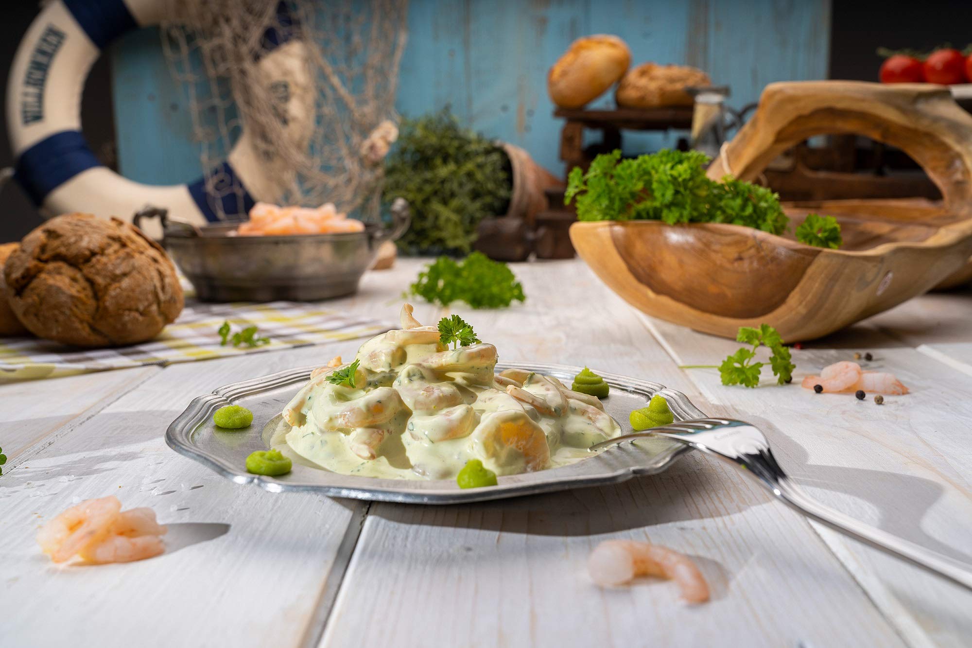 Klaassen Wasabi-Garnelensalat, in Handarbeit hergestellt, mit scharfem Wasabi und frischer Petersilie, 250g