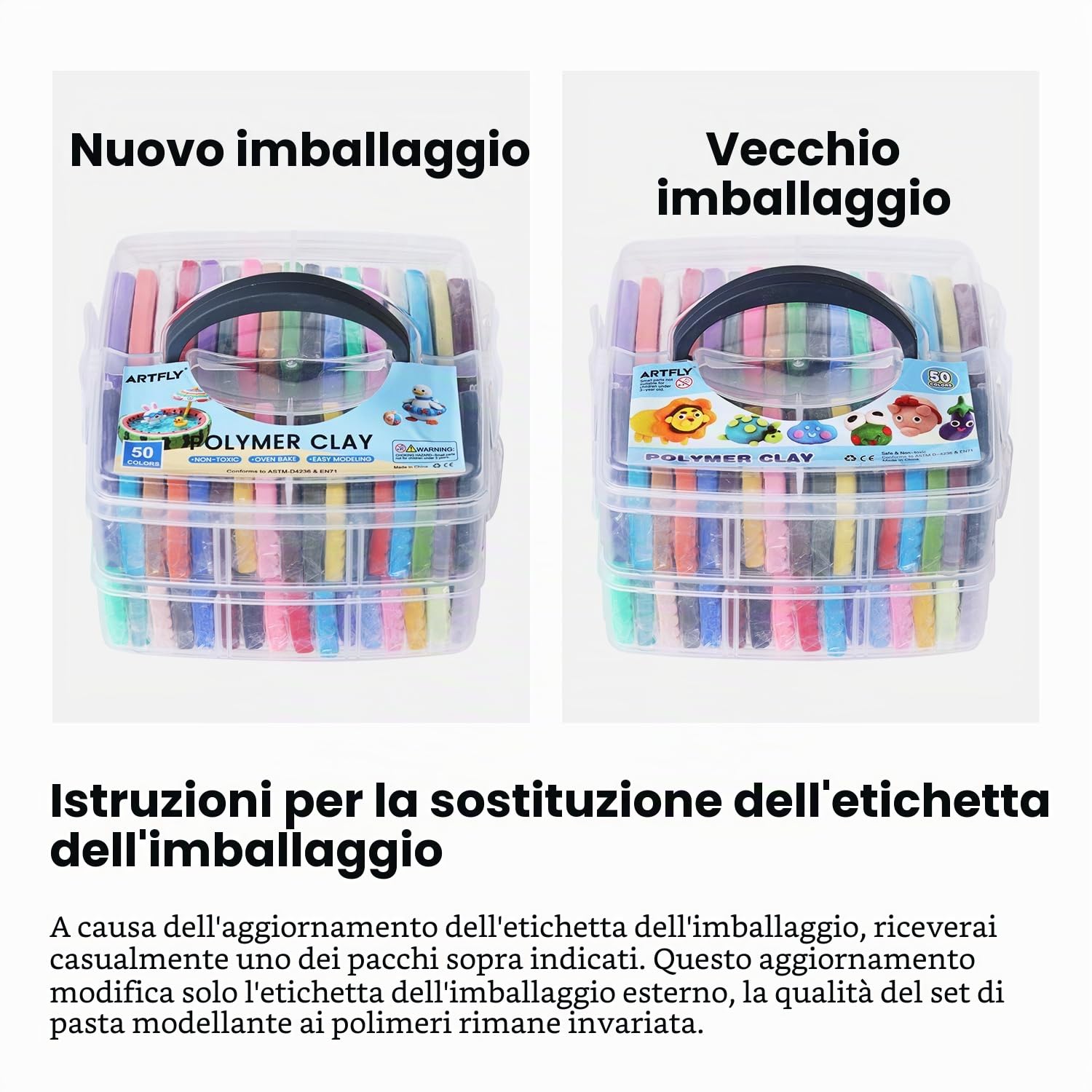 ARTFLY Argilla Polimerica, 50 Colori Kit Argilla, Argilla da Modellare al Forno, Kit Argilla Polimerica Creativa con Strumenti di Scultura e Accessori per Gioielli, Non Tossico