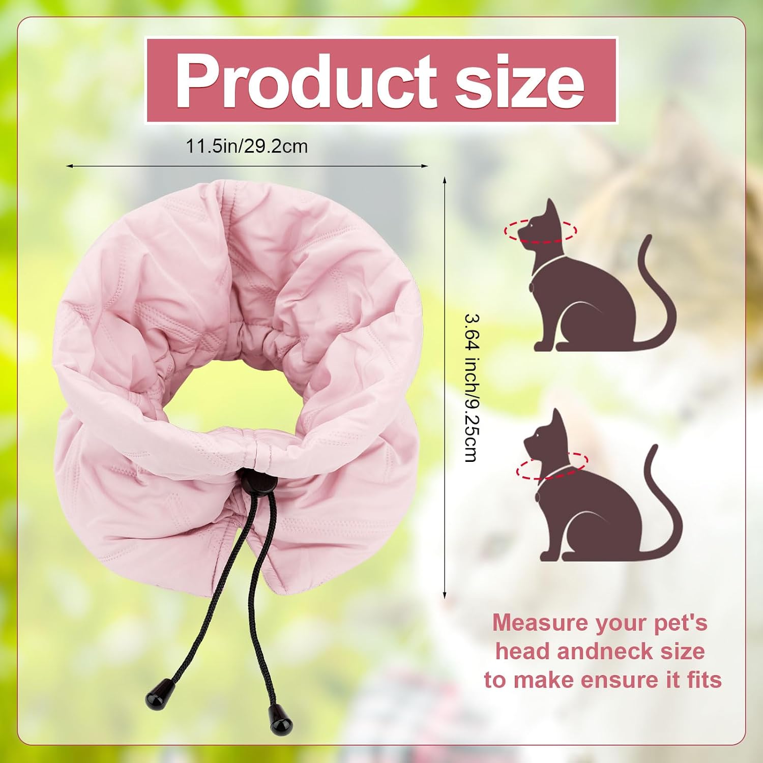 Cat Cone Collar, Soft Adjustable Kitten Recovery Collar for After Surgery Lightweight Puppy Pet Elizabethan Cones to Stop Licking Wound Protective Dog Neck Cover (Pink)