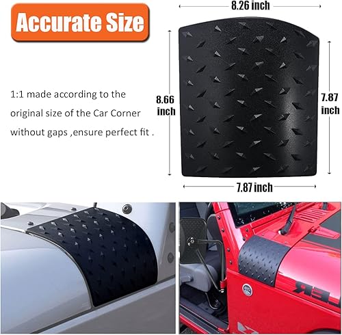 Miniatura 6 de Bentolin Cowl Body Armor - Cubierta exterior con revestimiento en polvo compatible con Jeep Wrangler JK Rubicon Sahara X Off Road Sport Unlimited 24