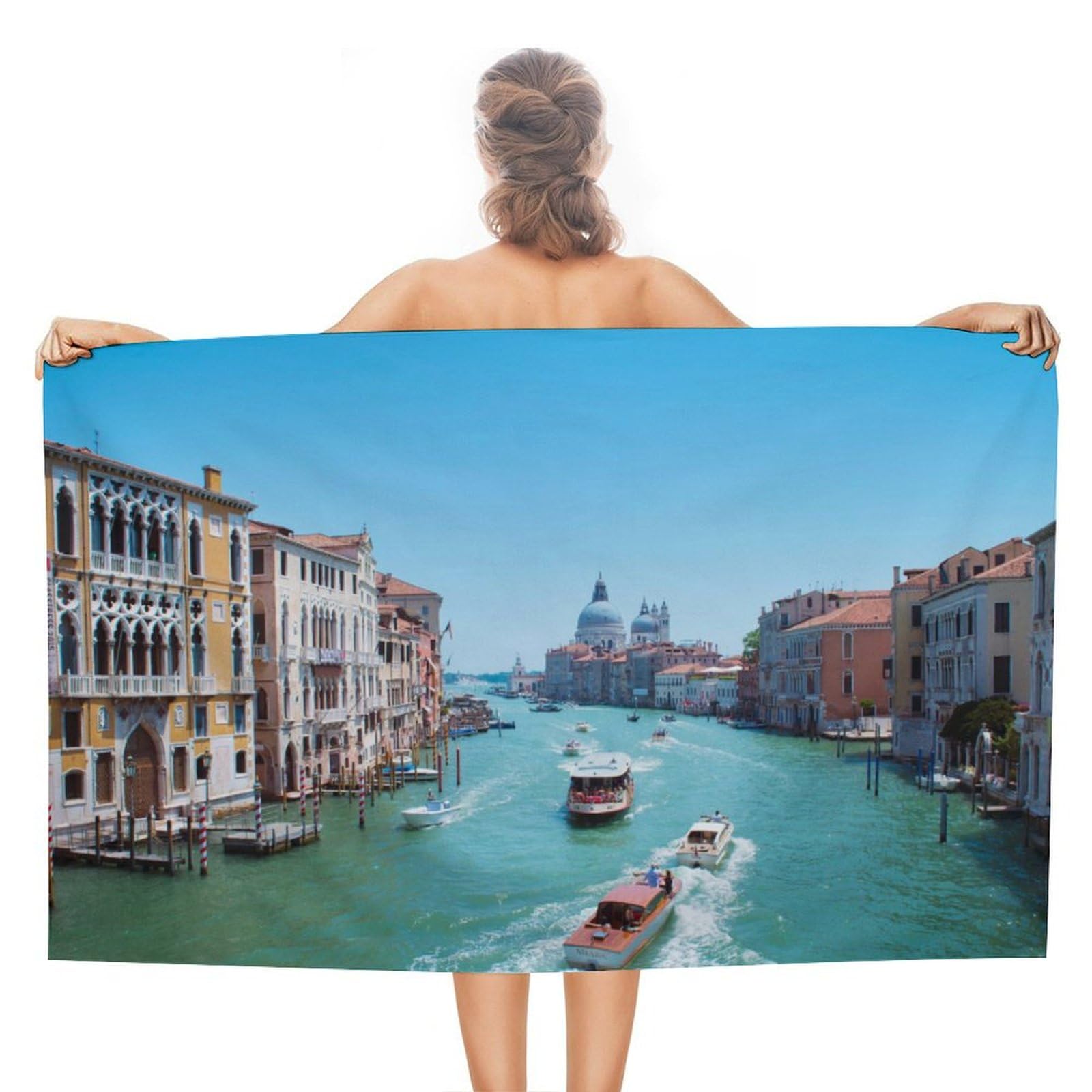 LEDFCVSU Beach Towel, Venice Italy Bath Towel, Absorbent Towel for Swimming, Sports, Travel
