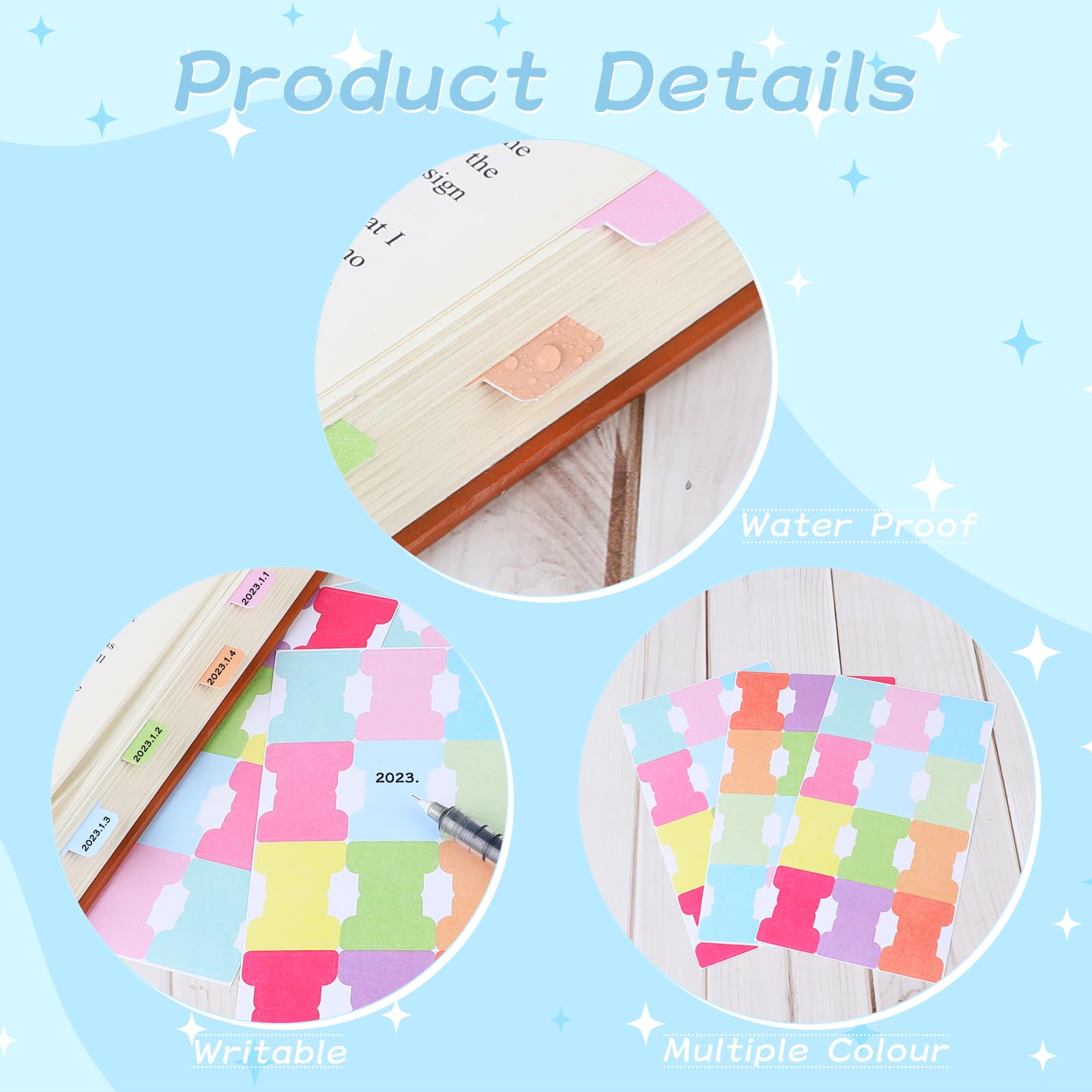 96 Onglets Index Adhésifs Mozeat - 12 Couleurs Pastel - Marqueurs Pour Classement Documents - 15.3x8cm