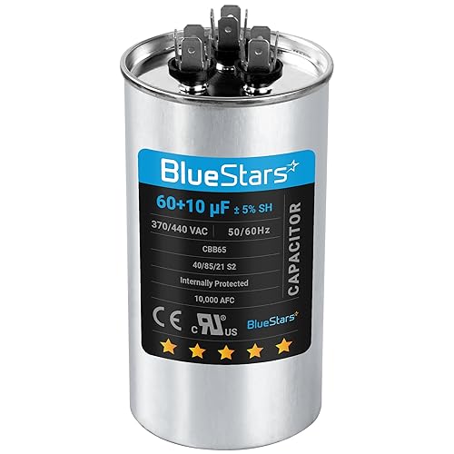 Miniatura 16 de [Listado UL] BlueStars 10 uF ± 5% MFD 370/440V CBB65 CBB65A Pieza de Repuesto de Capacitor de Arranque y Funcionamiento Ovalado - Capacitores
