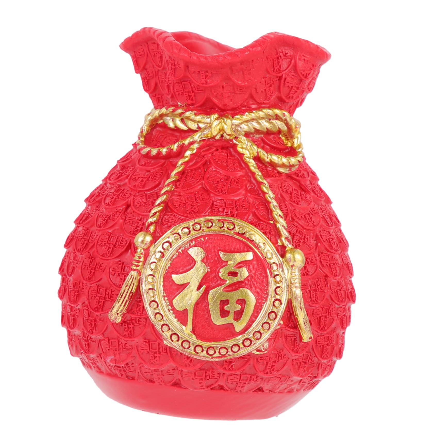 BESTonZON Bag Ornaments Fake Money Bank Money Pouches Car Mini Cash Decor Drawstring Burlap Bag Kit Coin Prop Poster Portable Bags Money Bag Present Resin Red