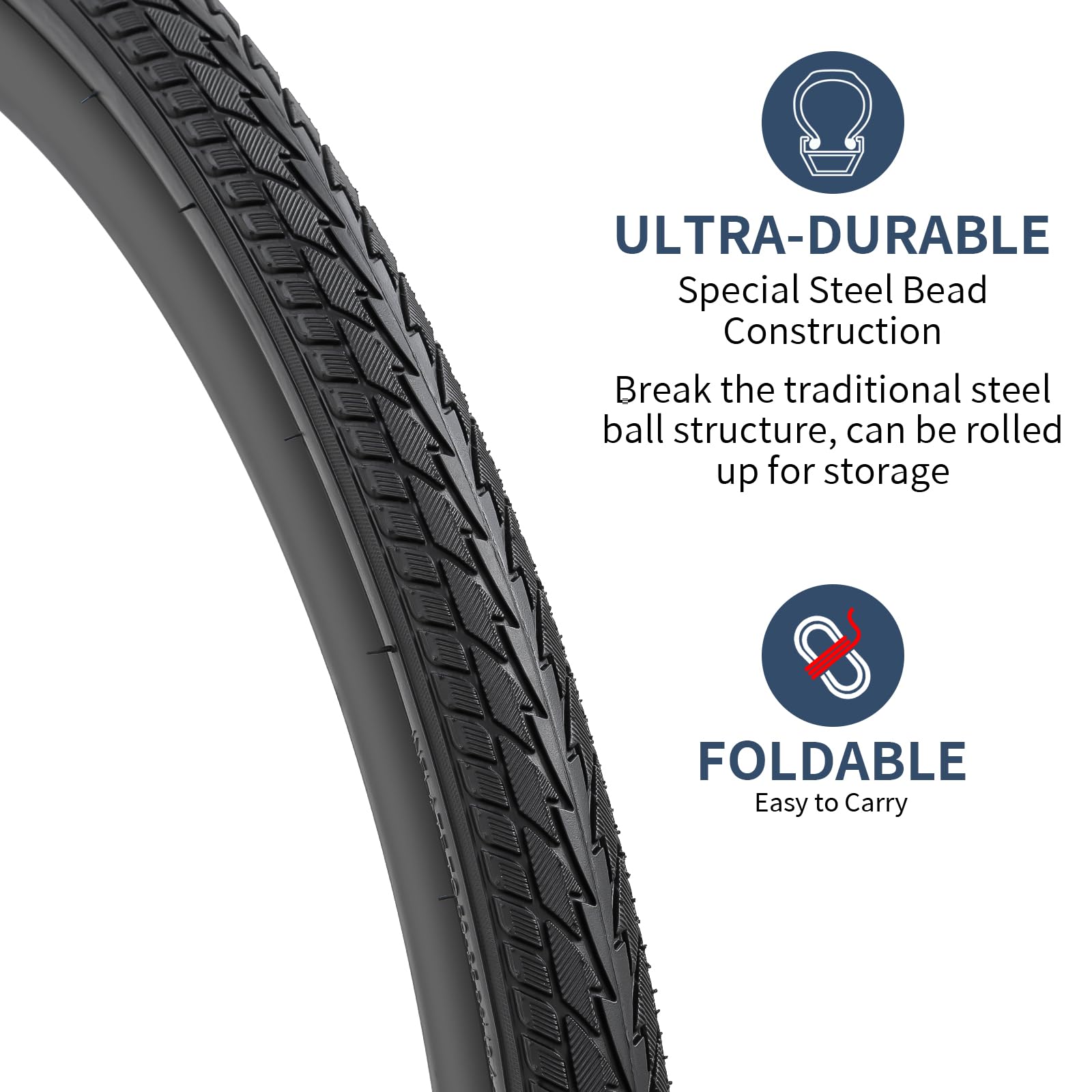 YUNSCM 26" Bike Tires 26x2.60/66-559 And 26" Bike Tubes Schrader Valve - View #3