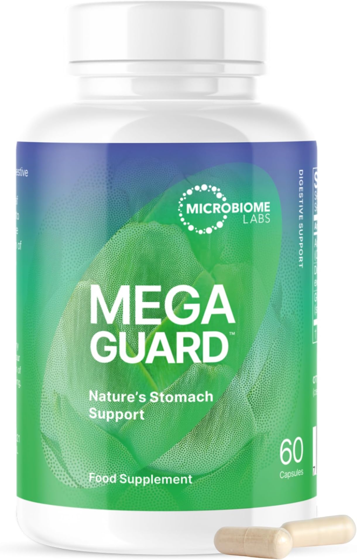 Microbiome Labs MegaGuard - Gut Health Supplement for Occasional Bloating Relief and Digestive Support, Soothing & Cleanse with Licorice GutGard®, Artichoke Leaf & Ginger Extract (60 Vegan Capsules)
