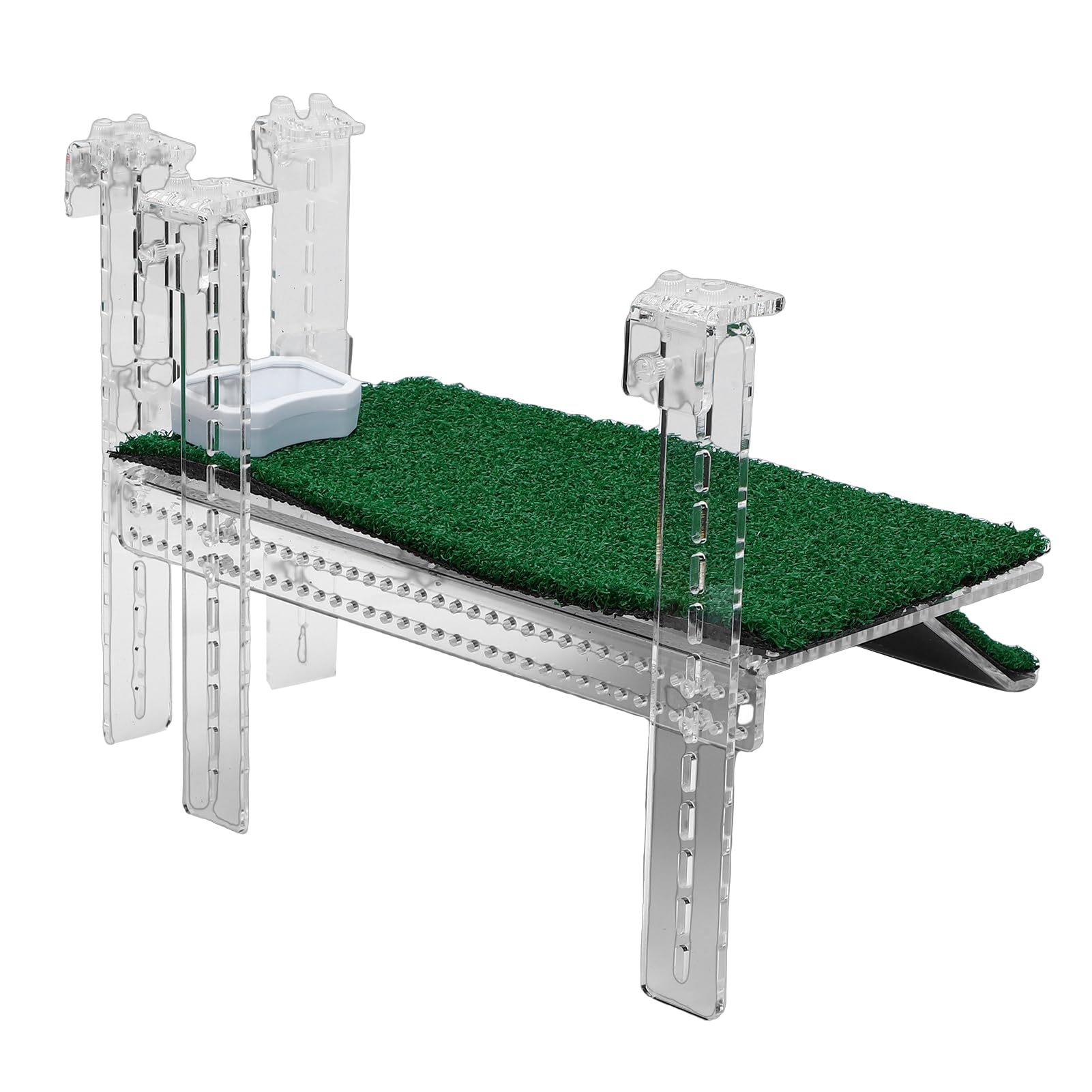 Topiky Plataforma Colgante para Tomar el Sol de Tortuga, Simulación Colgante de Acrílico, Rampa de Tortuga de Hierba, Plataforma de Decoración de Tanque de Acuario, Ajuste del Nivel de Agua,