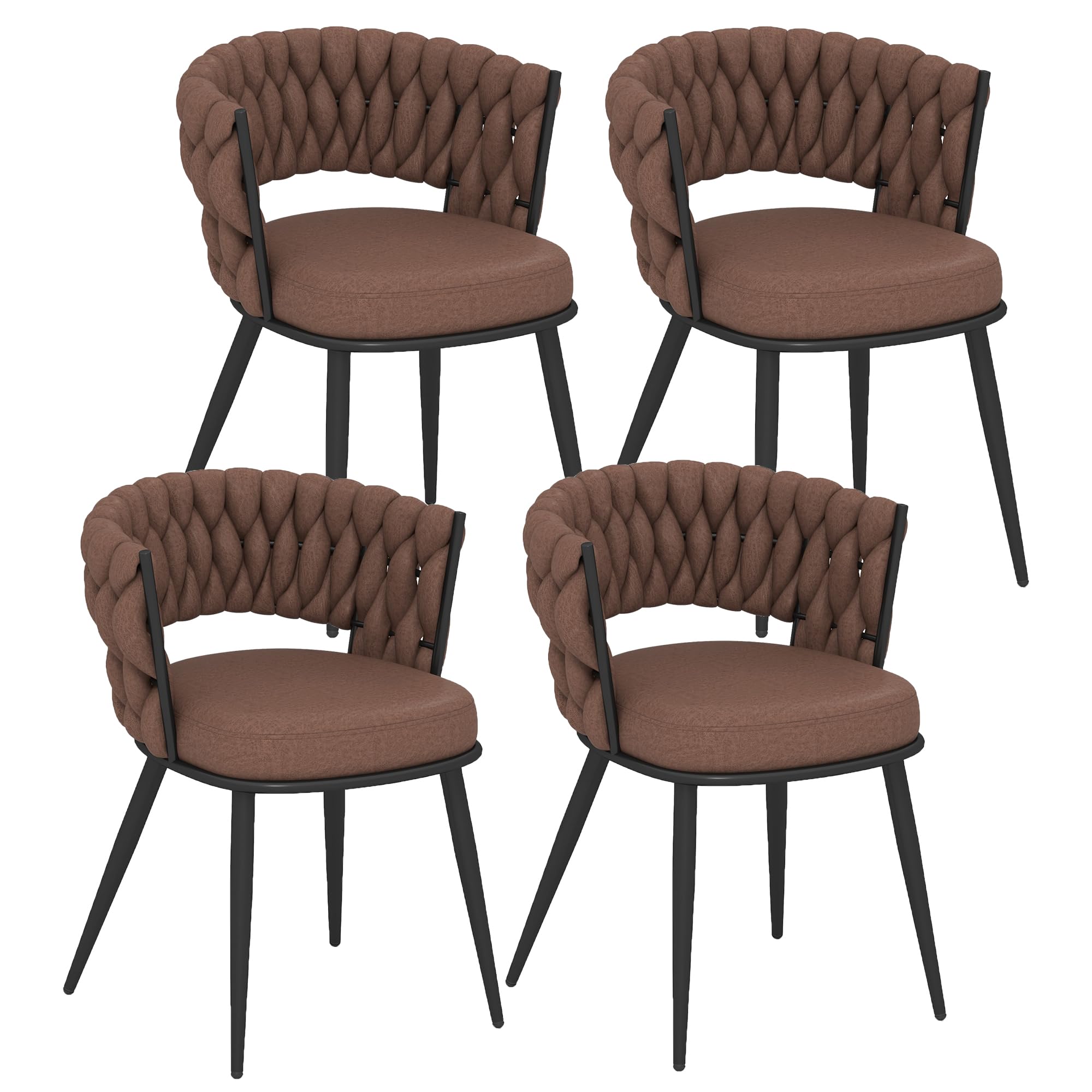 Amazon.com - Homedraft Woven Dining Chairs Set of 4, Modern Hand ...