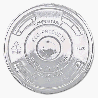 Eco-Products GreenStripe Compostable Plastic Cup Flat Lids, Case of 1000,