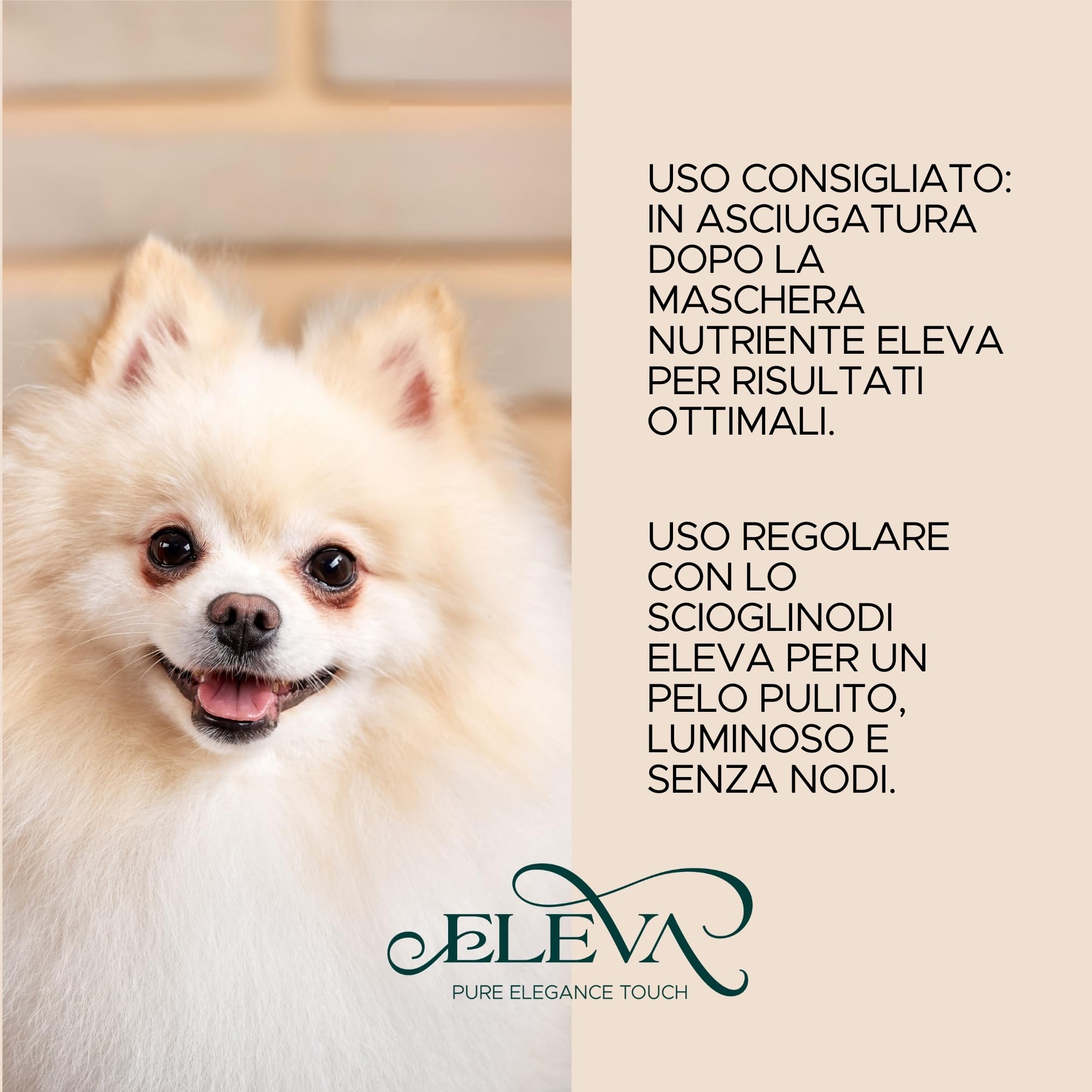 ELEVA PET - Spazzola per Cani in Legno - Denti in Acciaio - Toelettatura Professionale - Rimuove Nodi Senza Sforzo - per Pelo Lungo e Semilungo - Mantiene il Manto Pulito e Luminoso - Made in Italy