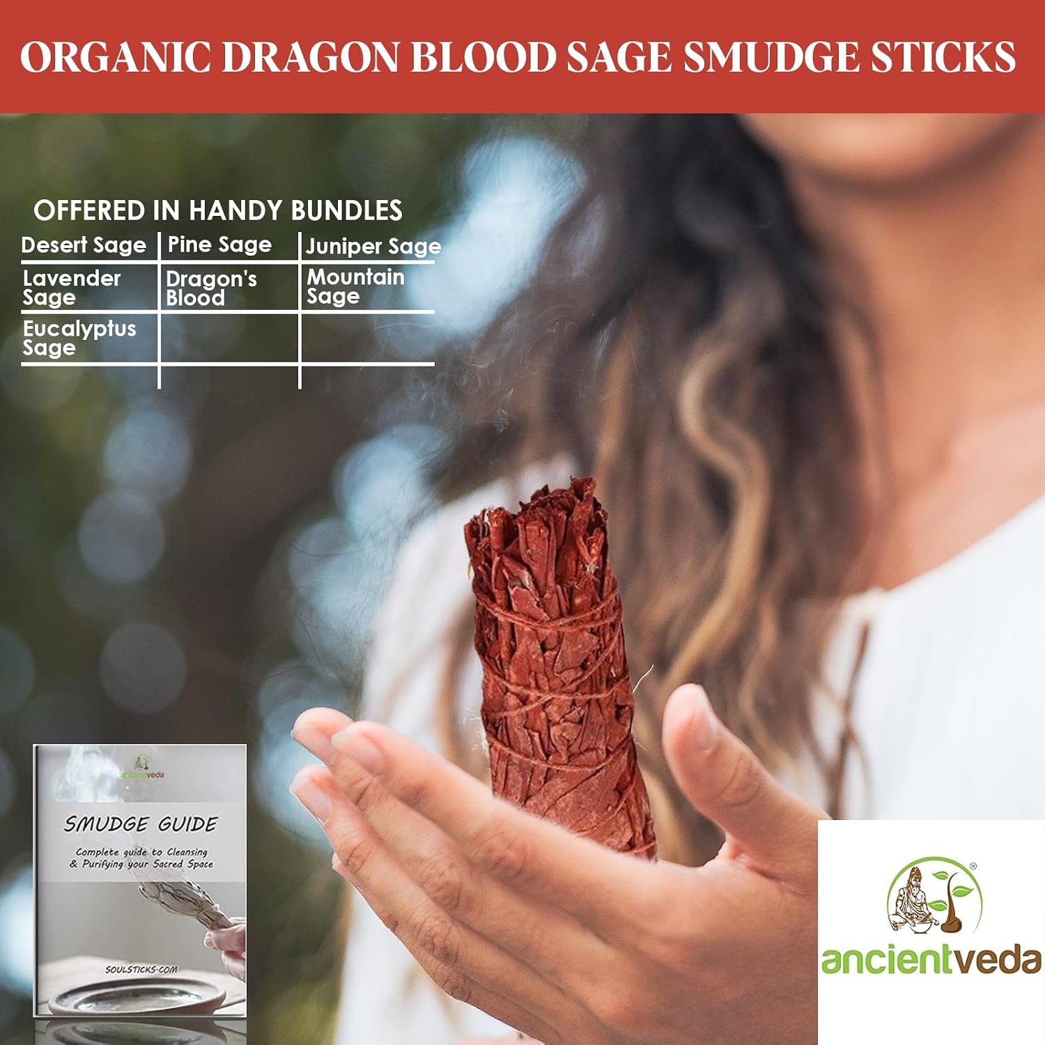 Soul Sticks 4" Dragons Blood Sage Sticks 3 Pack with Starter Guide | Floral Organic Sage for House Cleansing and Evil Spirits Cleanse, Big Smudge Sticks Bundle for Yoga Meditation Healing Rituals
