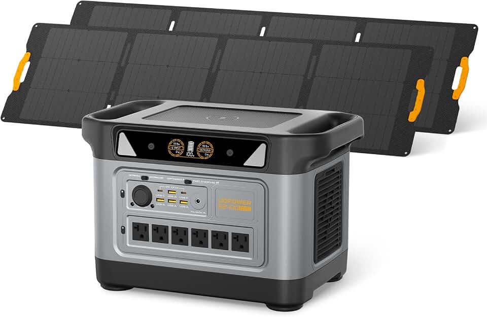 UDPOWER S2400 Solar Generator with 420W Panel, 2083Wh LiFePO4, 2400W (Surge 3000W) UPS, for Home Backup RVs Camping, Fast Charging