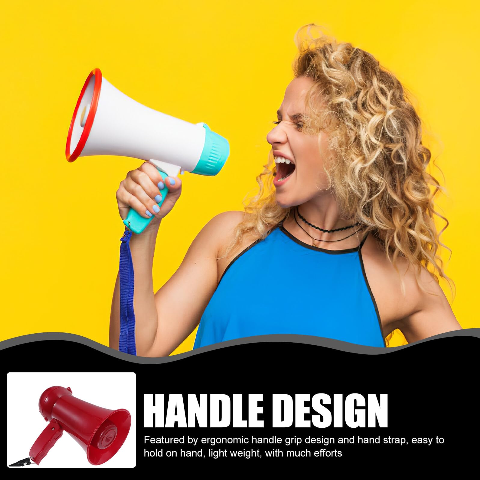 Altavoz Megáfono Portátil Rojo con Volumen Ajustable Megáfono Pequeño de Plástico para Animadoras y Fiestas Deportivas Altavoz de Mano Ligero para Eventos y Juegos