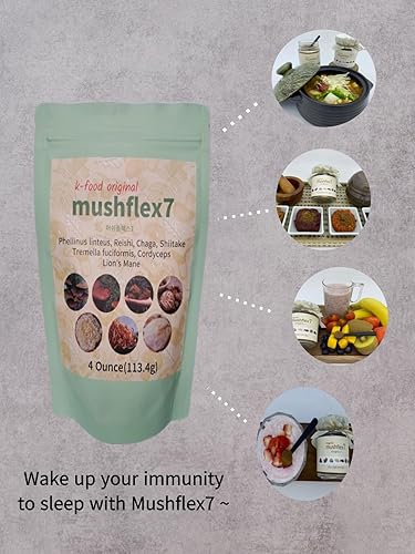 Miniatura 3 de Suplemento en polvo de hongos K-Food 7 con Phellinus linteus, Red Reishi, melena de león, Cordyceps, Chaga, Shiitake, Tremella fuciformis,