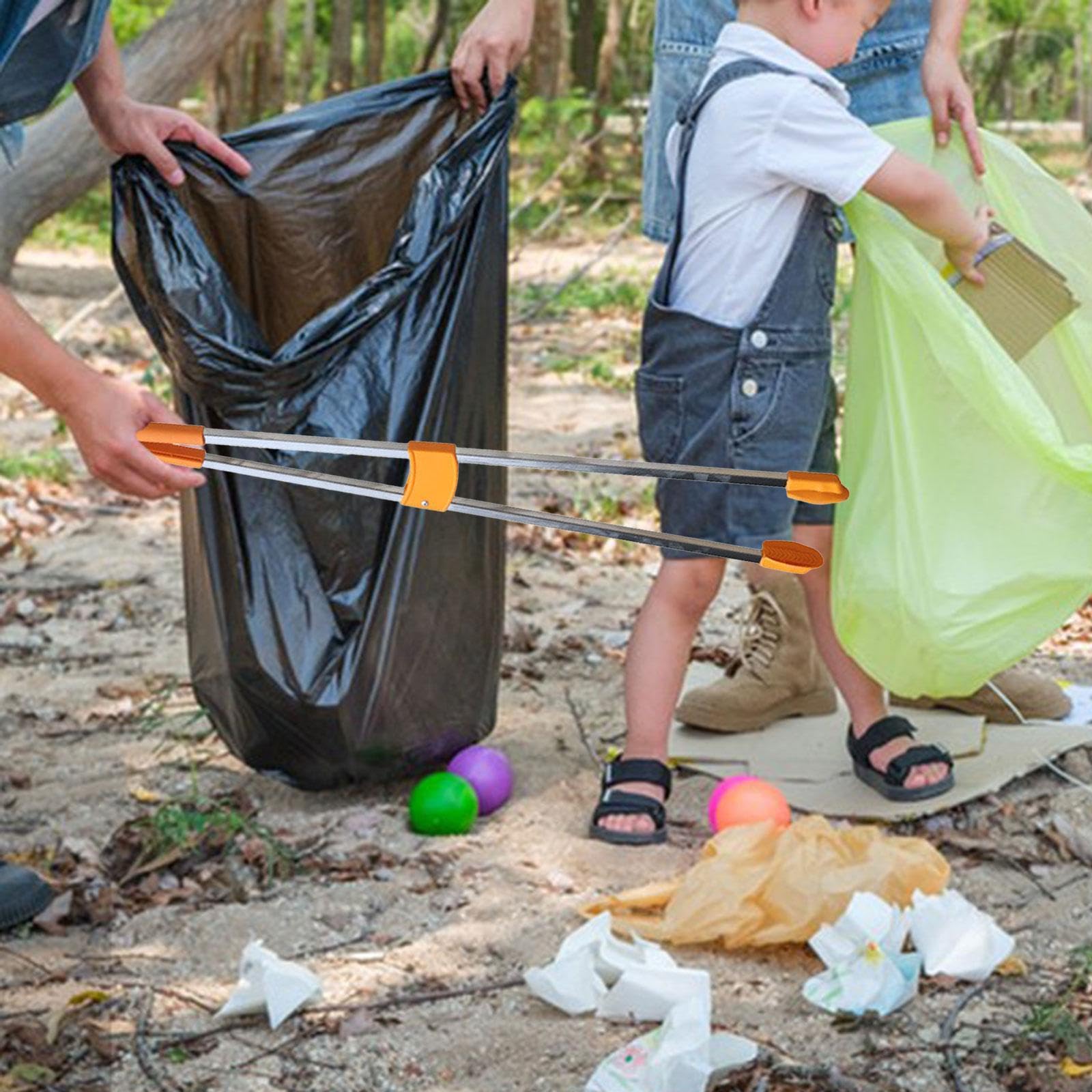 Trash Claw Grabber Pinza para Basura Recolector de Desechos Asistente de Alcance Acero Inoxidable Antióxido Apta para Usuarios Mayores Limpieza de, Cabeza de goma