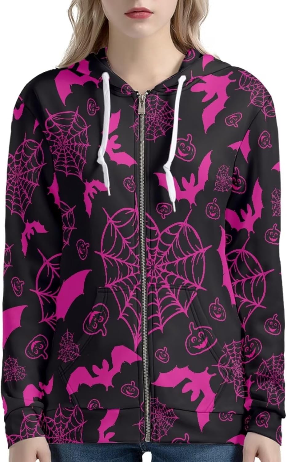 Women Zip Up Hoodie Fall Jacket Long Sleeve Hoodies for Teen Girls Clothes with Pocket