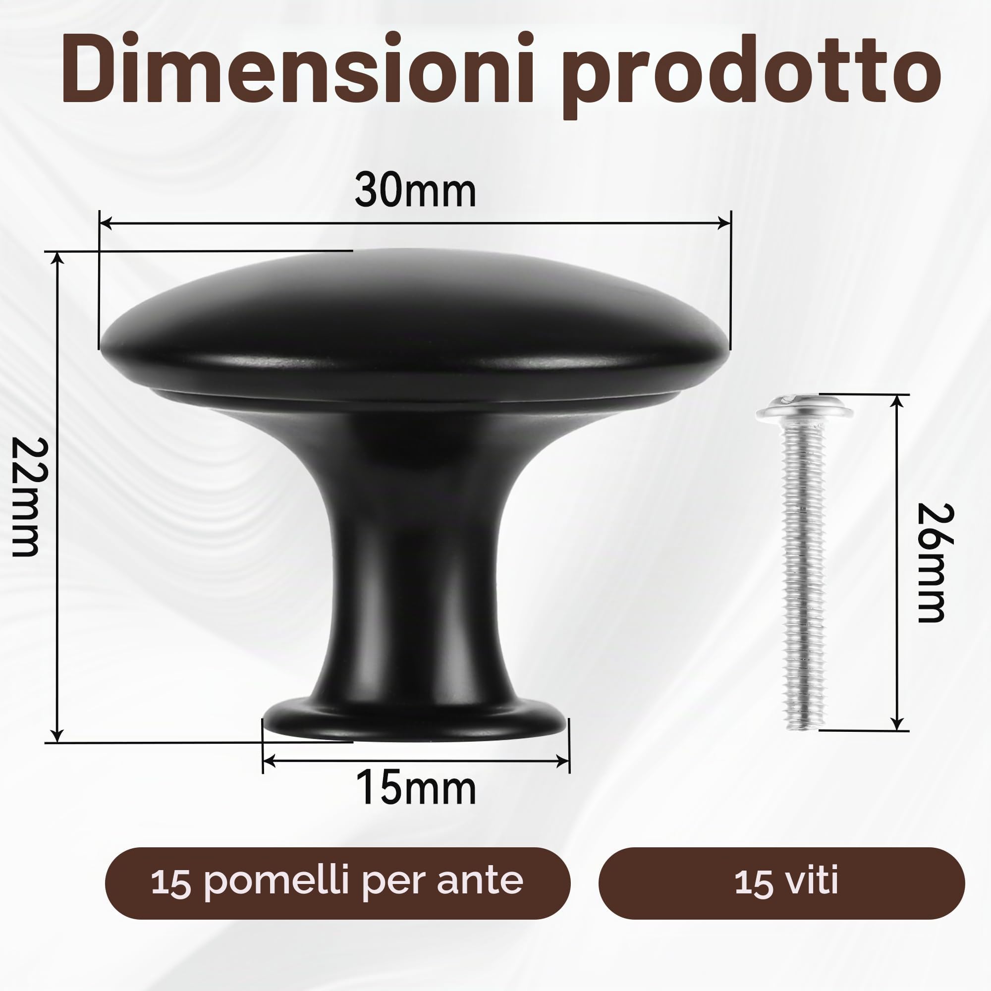 Vortix 15 pezzi Pomelli per Mobili Vintage,Maniglie vintage per armadio, Pomelli cucina in metallo, ideali per cassetti, comò e restauro di mobili
