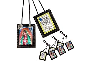 Scapulars Catholic, 3-Pack Bulk Brown Scapular of Virgin de Guadalupe Necklace