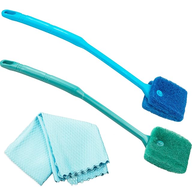 2 Piezas Limpiacristales Acuario con 2 Colors (azul y verde)