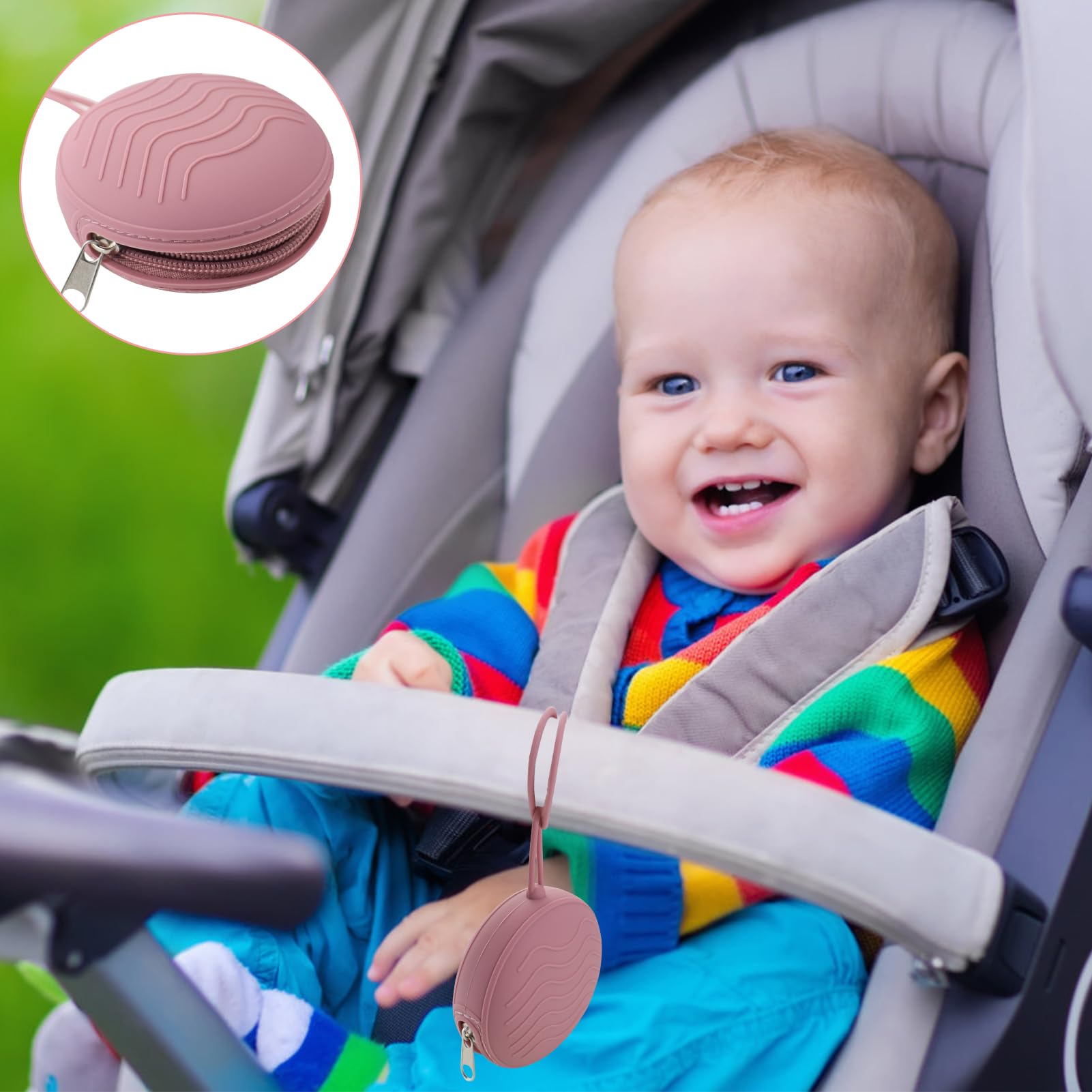 Boite a Sucette Bebe 2 Boîte De Rangement en Silicone pour Sucette Transparent Portable Boîte De Tétine pour Bébé Imperméable Sans BPA Voyage