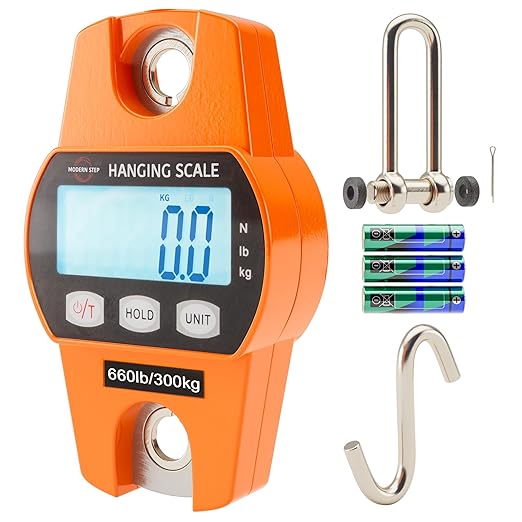 Digital Hanging Scale 660 LB 300 KG - Professional Heavy Duty Waterproof Fish Scale - Portable Durable Crane Scale for Luggage Weight Suitcase Hunting Farm Bike Bow Fish Weight Fishing Scale