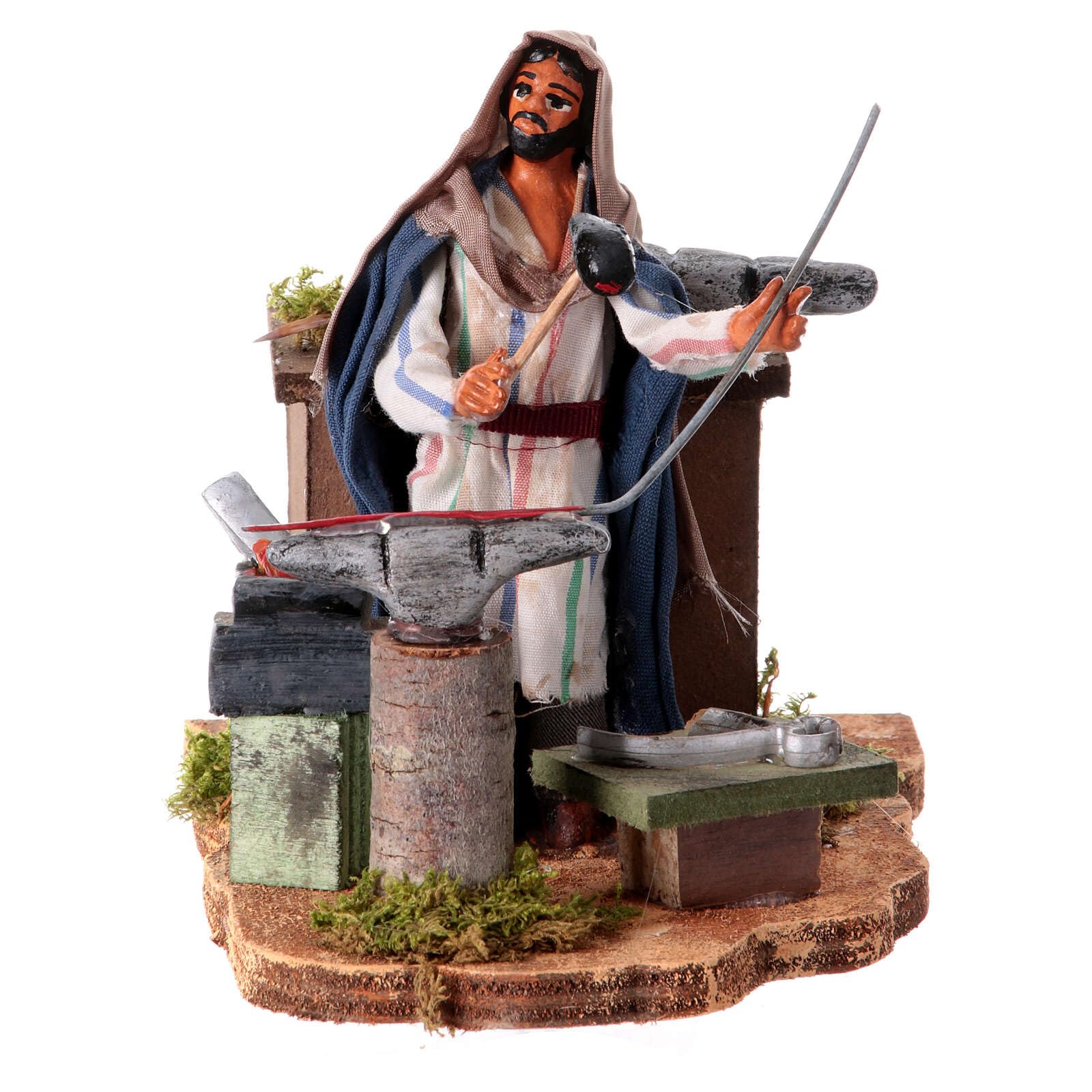 Holyart Crèche Napolitaine: Forgeron crèche napolitaine Mouvement 12 cm 15x15x15 cm