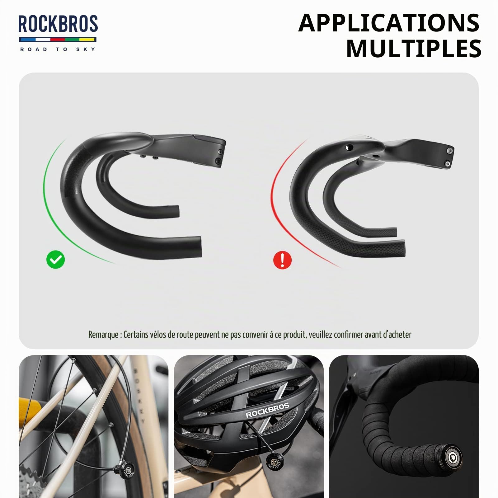 ROCKBROS Road to Sky Cable Antivol Vélo Embout de Guidon VTT Mini Antivol Casque Vélo Caché Portable Bouchon Serrure à Cable 2 en 1 Multifonctionnel Longueur 65cm Vélo de Route Vélo de Course Noir