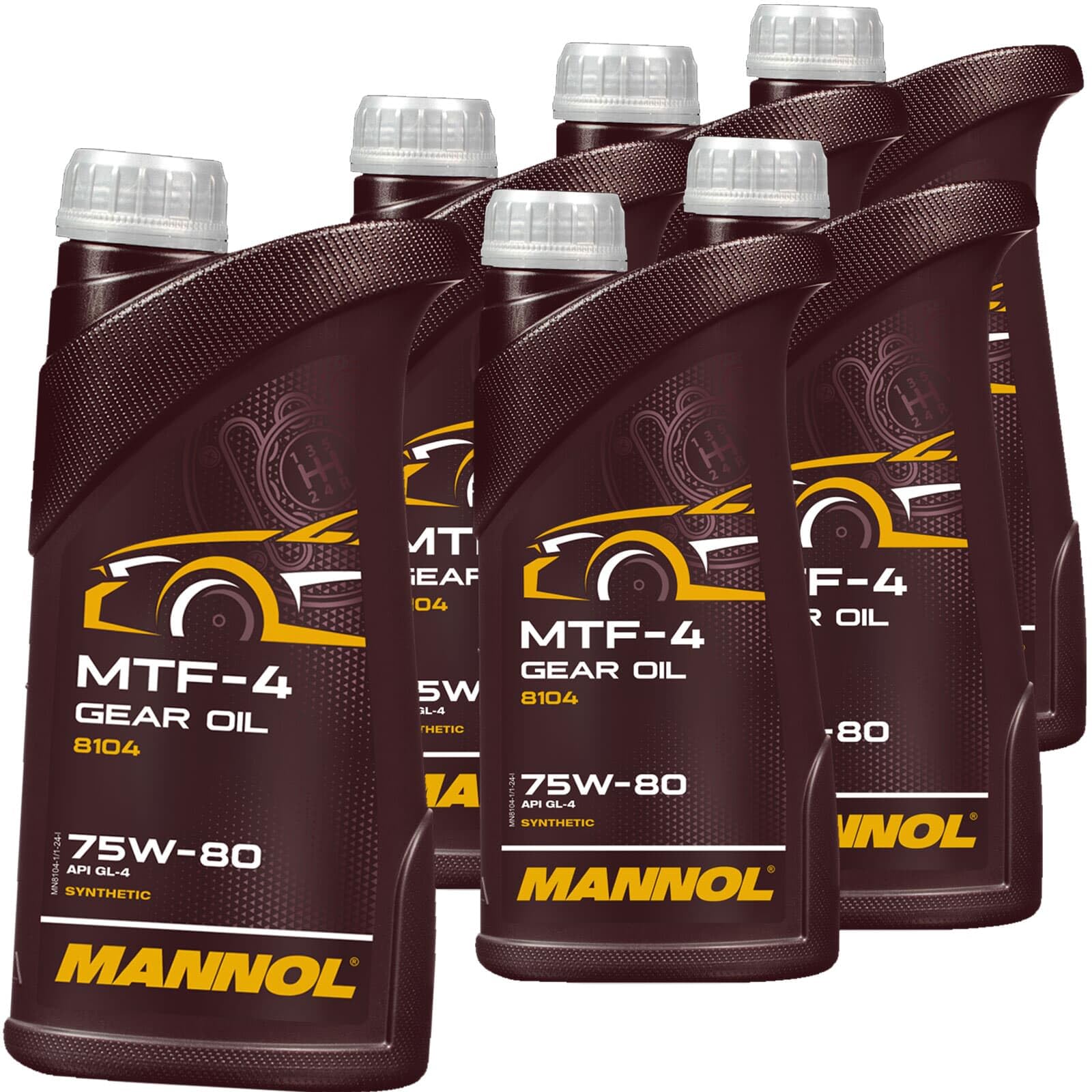 SCT Mannol 6x MN8104-1 Getriebeöl (1 L) | Mtf LT-1/-2/-3/-4 235.10 G009 317 , Mannol 8104 Mtf-4 Getriebeoel 75W-80 GL-4