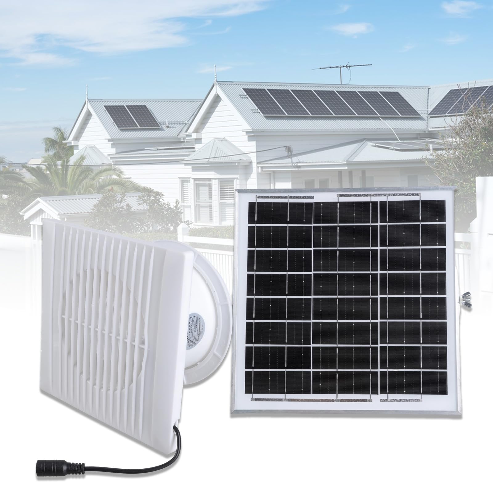 Zasilany energią słoneczną 10 cm wentylator wyciągowy 8 W do wentylacji na zewnątrz w szklarniach szklarniach łazienkach niski poziom hałasu solarny wentylator na poddaszu