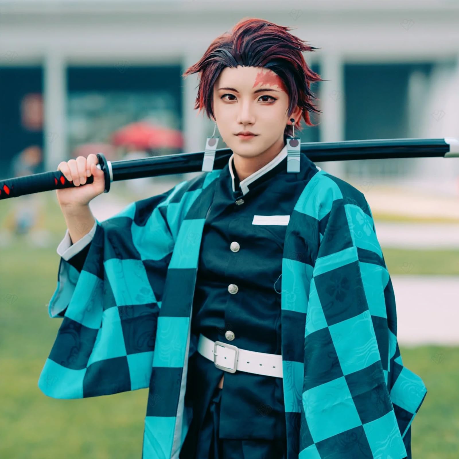 Amazon.co.jp: 炭治郎 コスプレ ウィッグ イヤリング マーキング