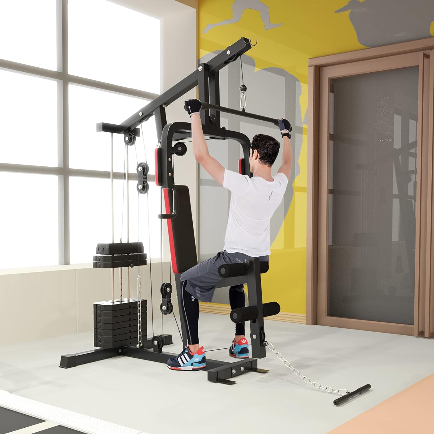 Buy GYMAX Weight Training Machine, Multifunctional Strength Training Machine Equipment with 100