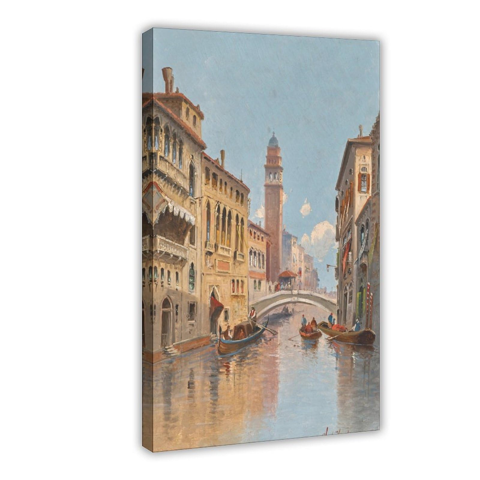 YAFUEC Venice, A View of A Canal Canvas Poster for Bedroom Decor Gift