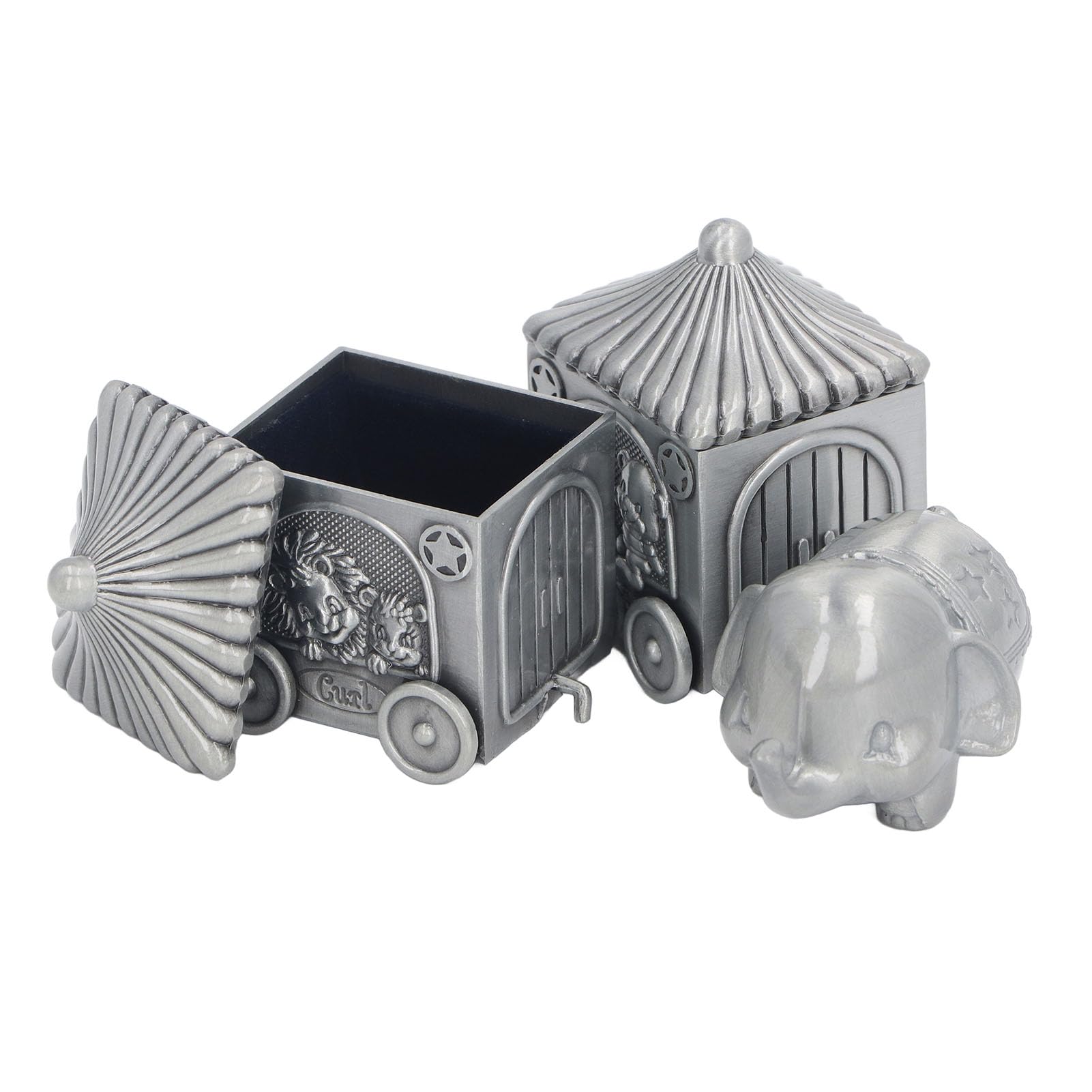 Baby Teeth Organizer Elephant Carriage Keepsake Box, Metal Collection Container, Unique Baby Shower, Newborn or Birthday