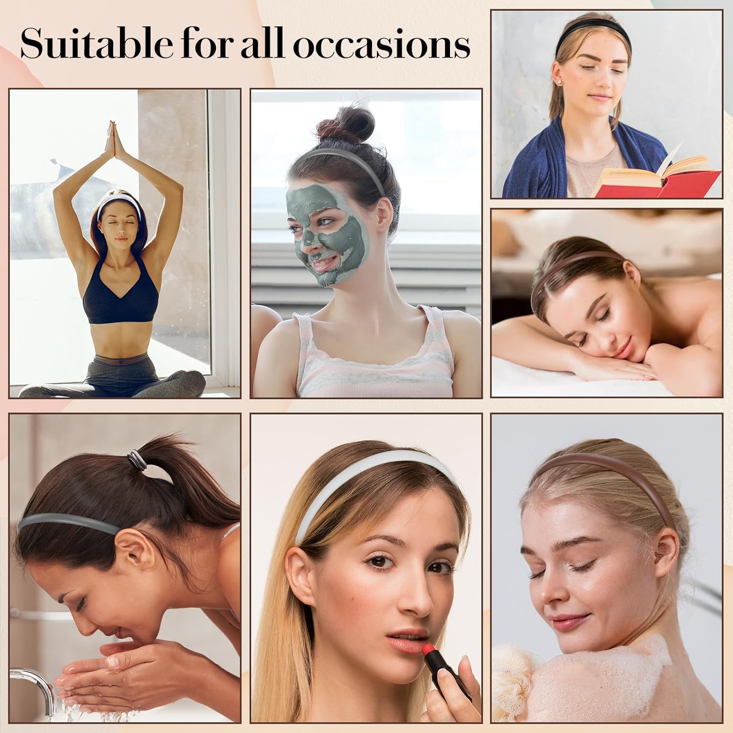 Ouligay 4PCS Thin Leather Headbands for Women Non-slip Skinny Headbands Trendy Comfortable Head Bands for All Hair Multicolored - Image 4