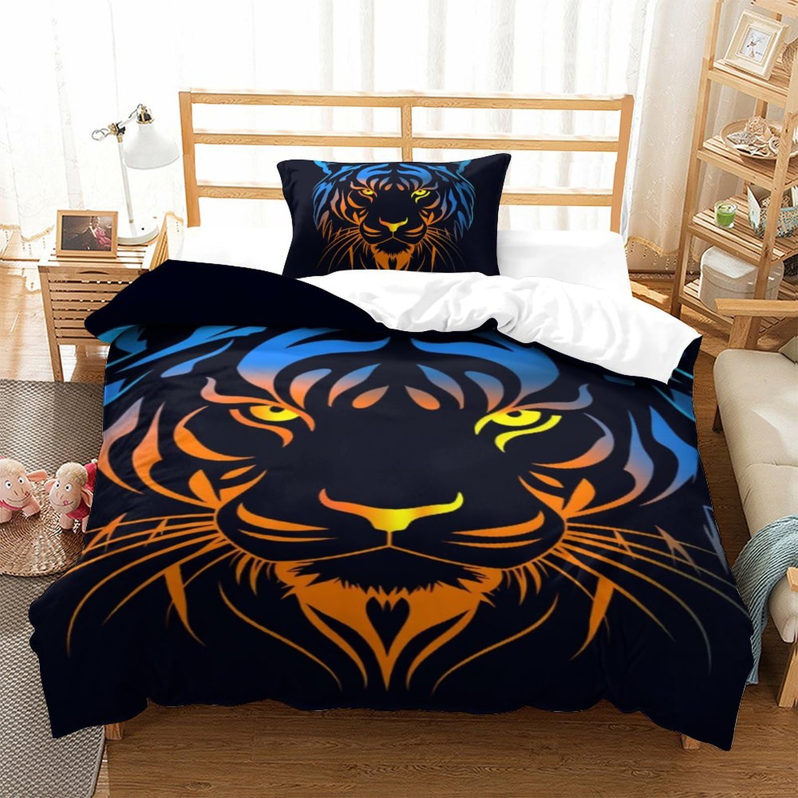 Housse de couette tigre pour literie douce qui ne transpire pas en été