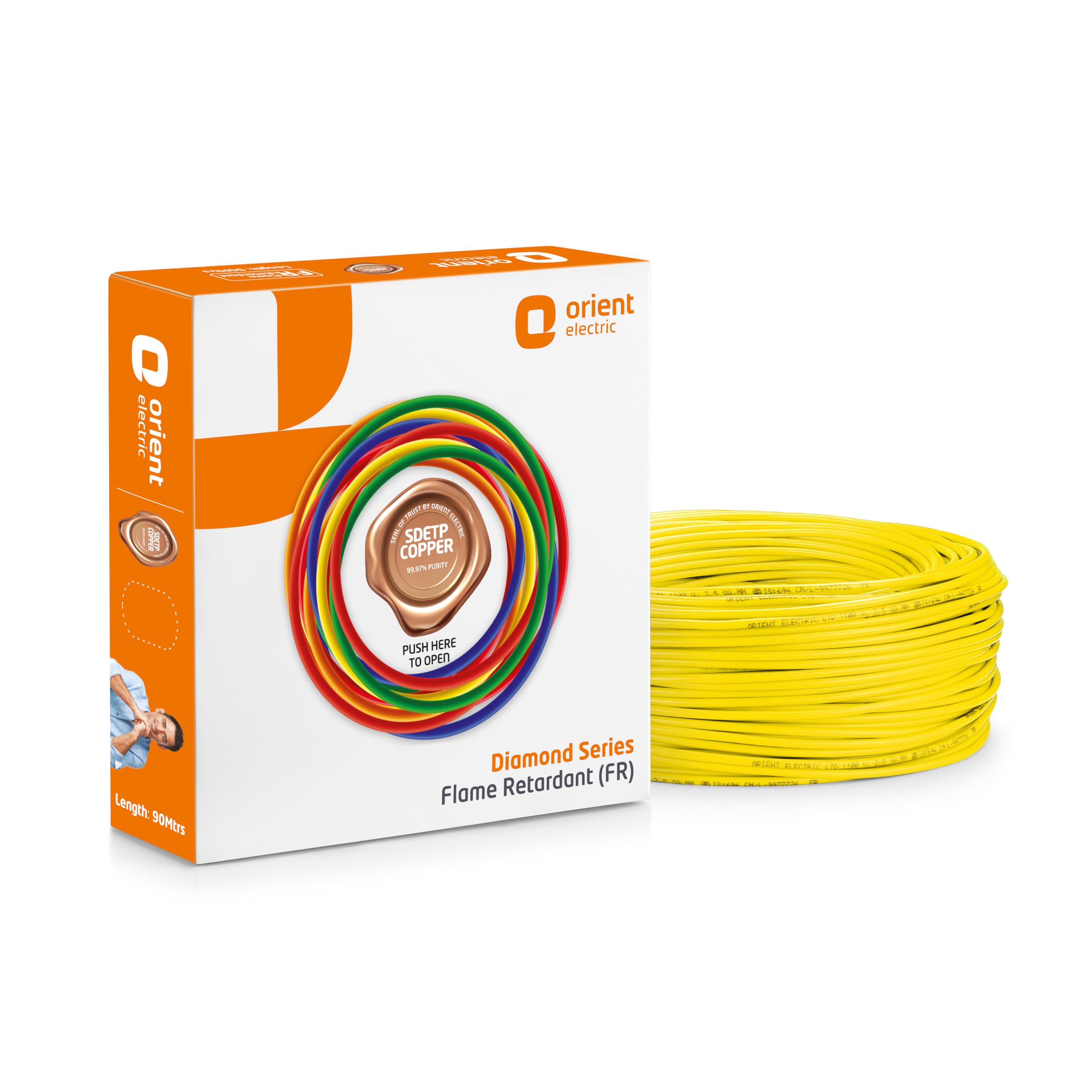 Orient Electric 1.5 Sq mm Yellow Class 5 1100V FR Electric Wire (90 Metre)-picture-16