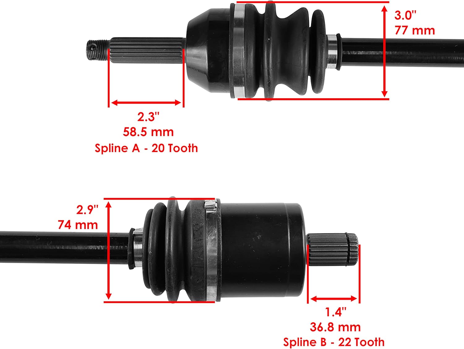 Caltric Rear Right/Left Complete Cv Joint Axle Compatible with Suzuki 64901-31G40, 64901-31G41