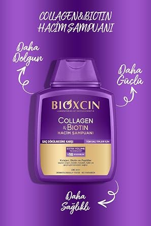 Bioxcin Collagen & Biotin Shampoo 300Ml Keratin Argan Hair Care Oil