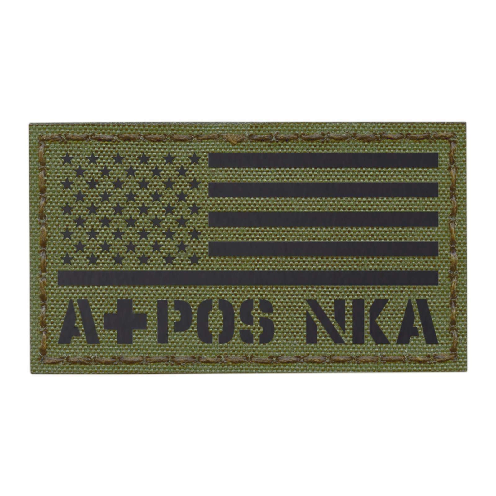 Tactical Freaky IR NWU Type 3 USA Flag APOS A+ Blood Type AOR2 NKA NKDA Infrared Morale Fastener Patch