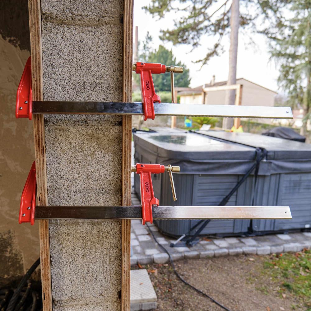 Lot de 2 serres joints à pompe 60 cm - Acier laminé - Longueur de serrage 60 cm - Saillie 125mm - Frein anti glissement