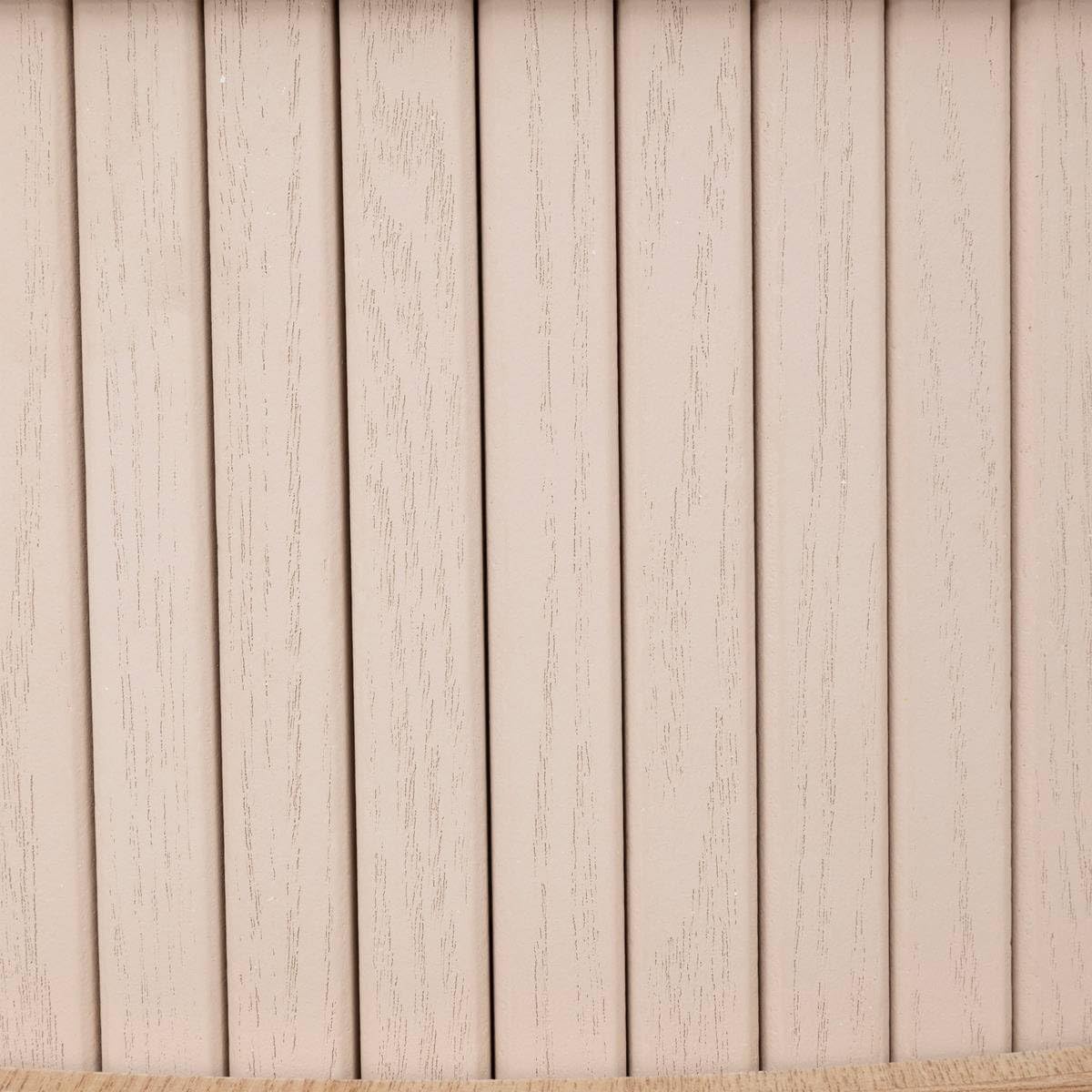 Atmosphera - Mesa de Centro Redonda Nysos, Beige y Madera, 60 x 41 cm de Profundidad, Puertas correderas de Listones - para salón, Mesa Auxiliar