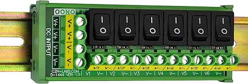 Vista 29 de Módulo de tira de distribución de energía de CC del interruptor basculante de 6 canales de montaje de tornillo