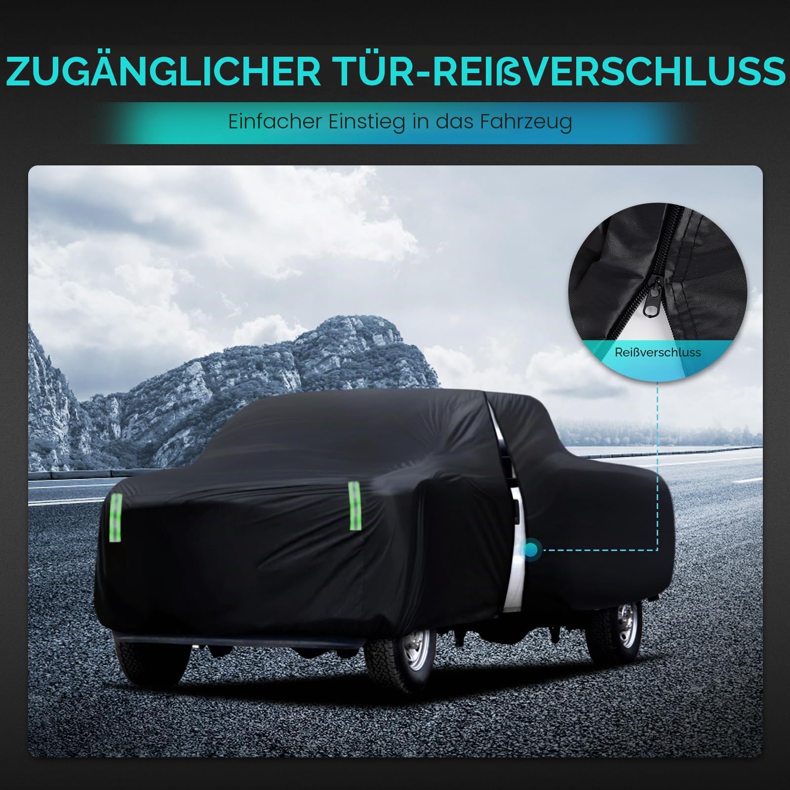 LKW-Autoabdeckung, wasserdicht, für alle Wetterbedingungen, für den Außenbereich, für Pickups, Regen, UV-Schutz, Größe T5, universell passend für Chevy Silverado Dodge Ram 1500 Ford F-250 F-350