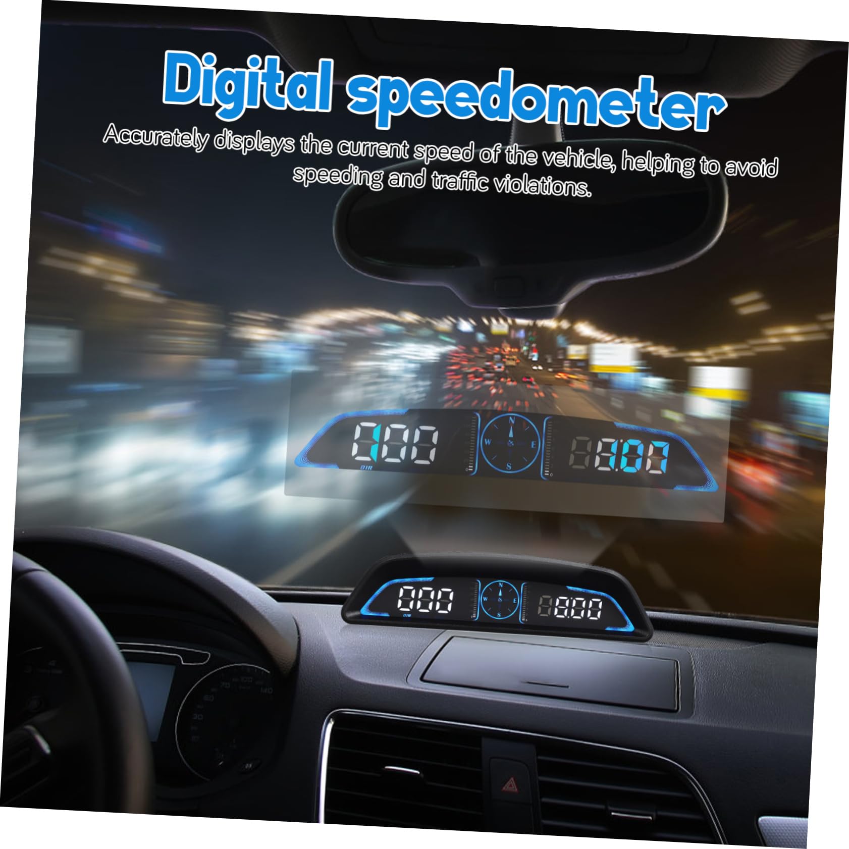 NUOBESTY Velocímetro Digital Para Coche Con Pantalla Frontal Lcd Recordatorio De Límite De Velocidad Grabadora De Viaje Monitor De Velocidad Vehículos Para Conducción Segura