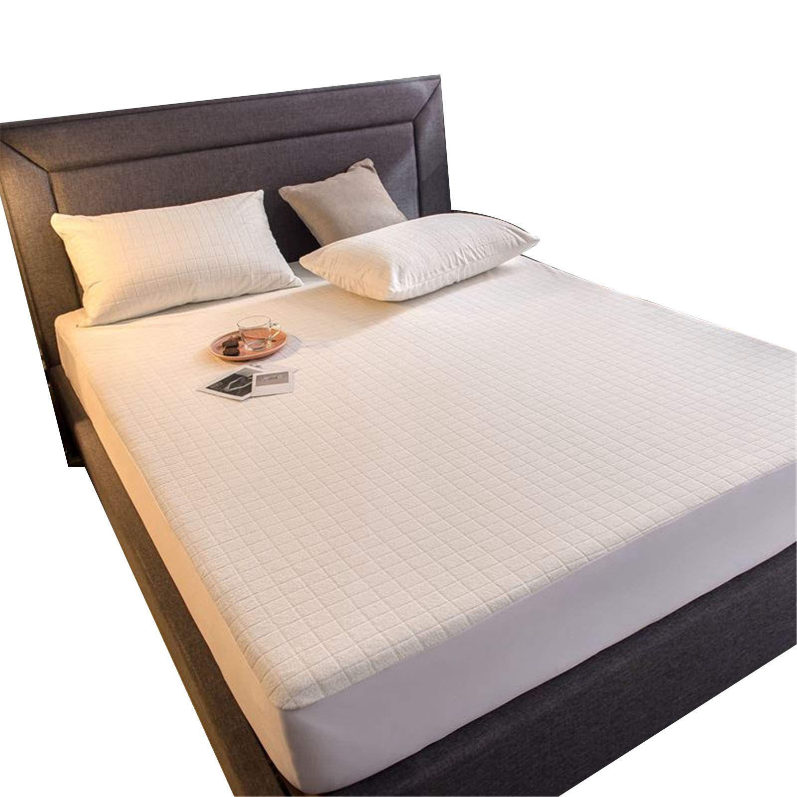 Ultra Suave 100% Tela de algodón Cubierta de colchón Impermeable Cubierta de colchón/Cuna/Transpirable,Blanco,200X220cm