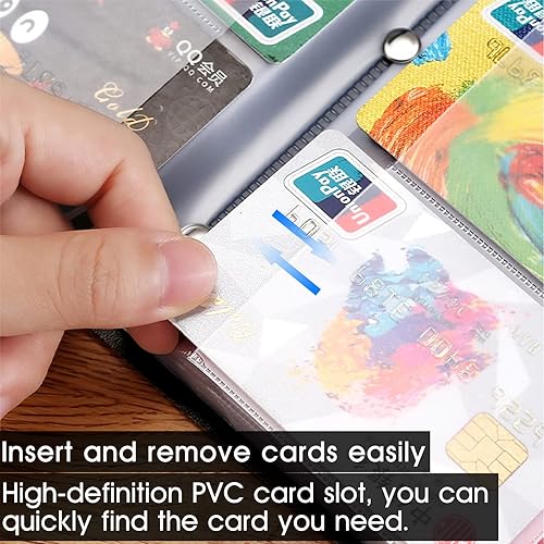 Miniatura 4 de Soporte grande para tarjetas de negocios, soporte para tarjetas de crédito RFID para mujeres, organizador de tarjetas de visita con 96 ranuras para