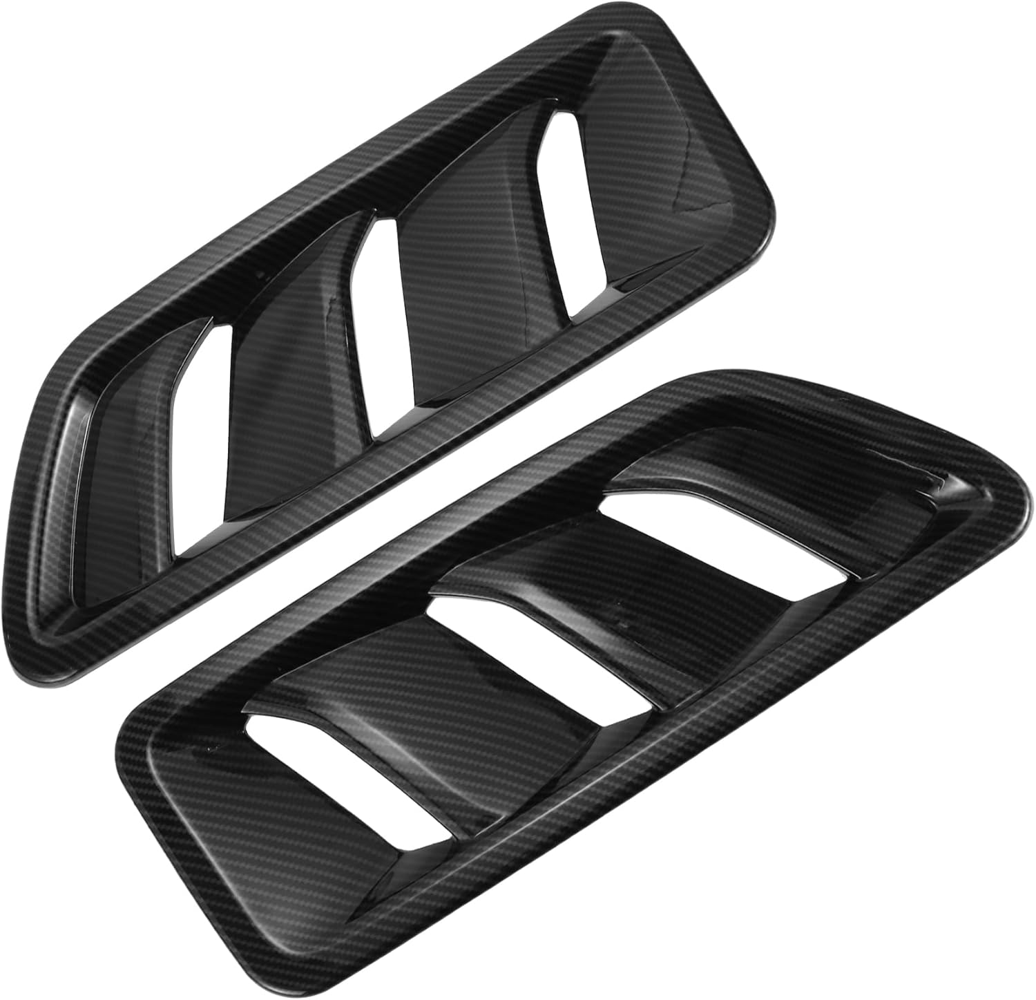 1 Pair Car Front Hood Air Outlet Vent Cover Trim for Jeep Wrangler JL JLU Gladiator 2018-2024 Hood Engine Bonnet Air Vent Outlet Cover Bezels ABS Carbon Fiber Pattern Black