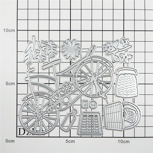 Miniatura 4 de DzIxY Cesta de flores para bicicleta, troqueles de corte de metal, kit de fabricación de tarjetas, troquelados, troqueles, álbumes de recortes,
