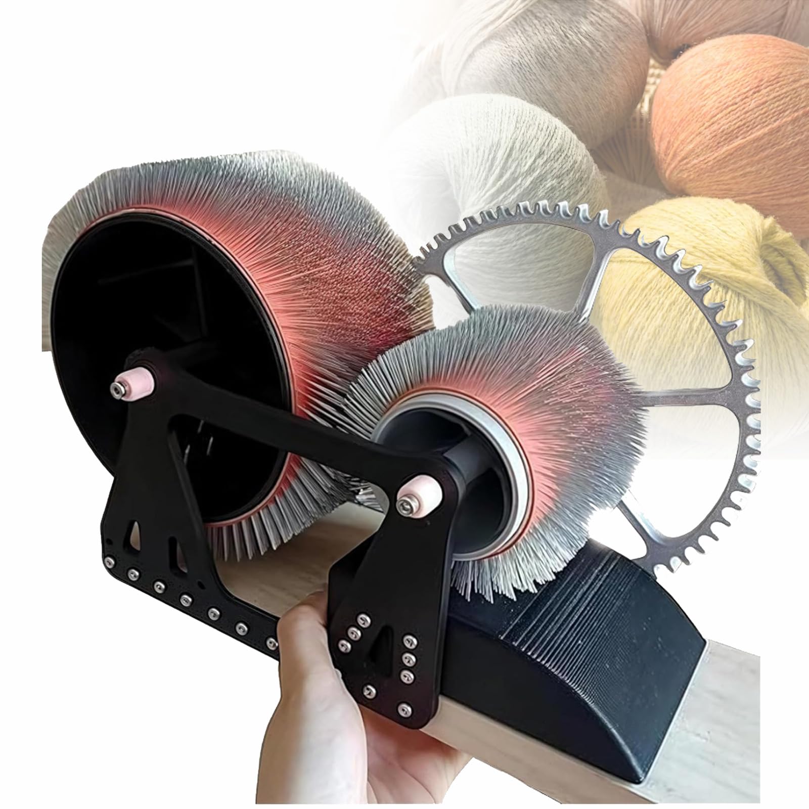 Aserzenith 1 Wool Carding Machine, Hand Crank Drum Carder For Fast Color Mixing, Combing, Spinning, Removes Fiber Impurities For Diy Wool Felt, Handicraft